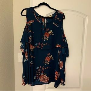 Peekaboo shoulder long sleeve top
